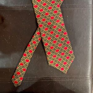 Georgio Rossini Mens Silk Tie Classic-Gold/Red